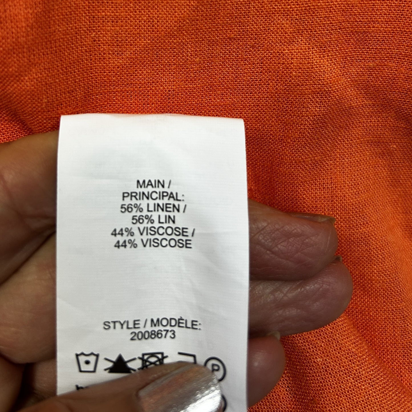 Millers Orange Linen Shirt - Size 20