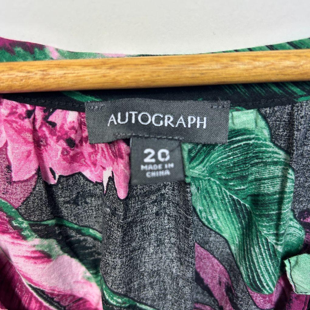 Autograph Pink Floral Cotton Top - Size 20