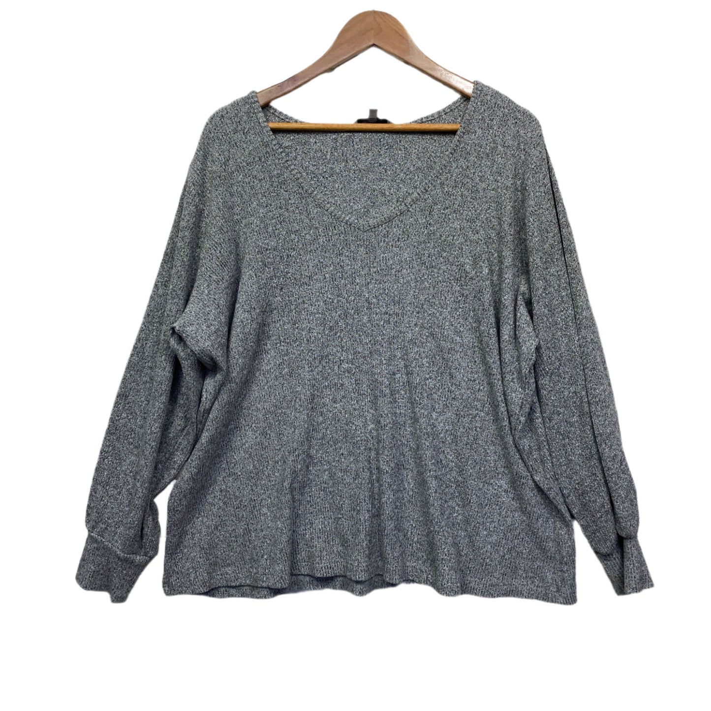 Belle Curve Top Size 18 Plus Grey Long Sleeve Long Sleeve Casual