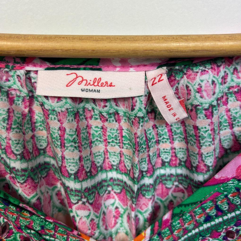 Millers Multicoloured Top - Size 22