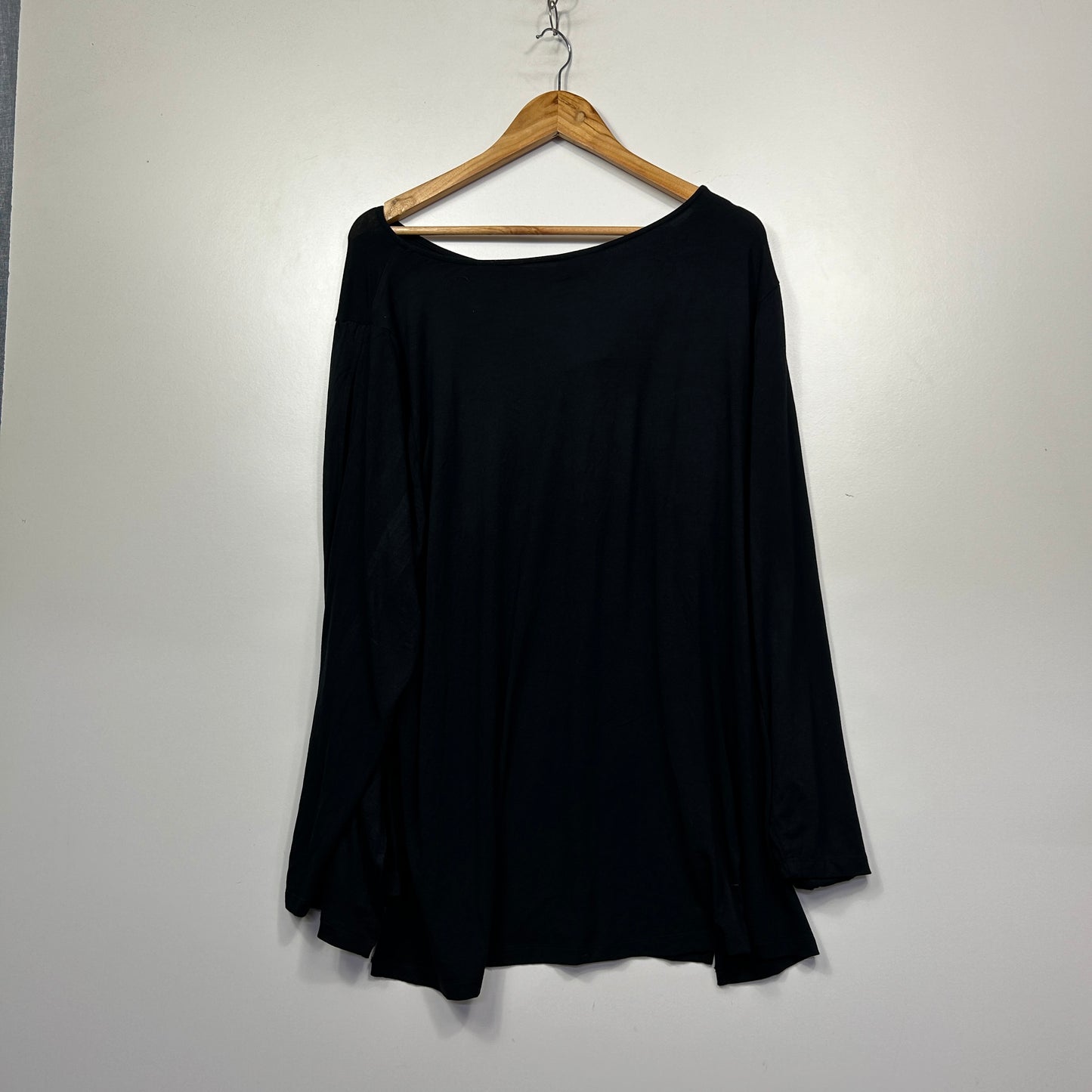 Autograph Black Split Sleeve Top - Size 22/24