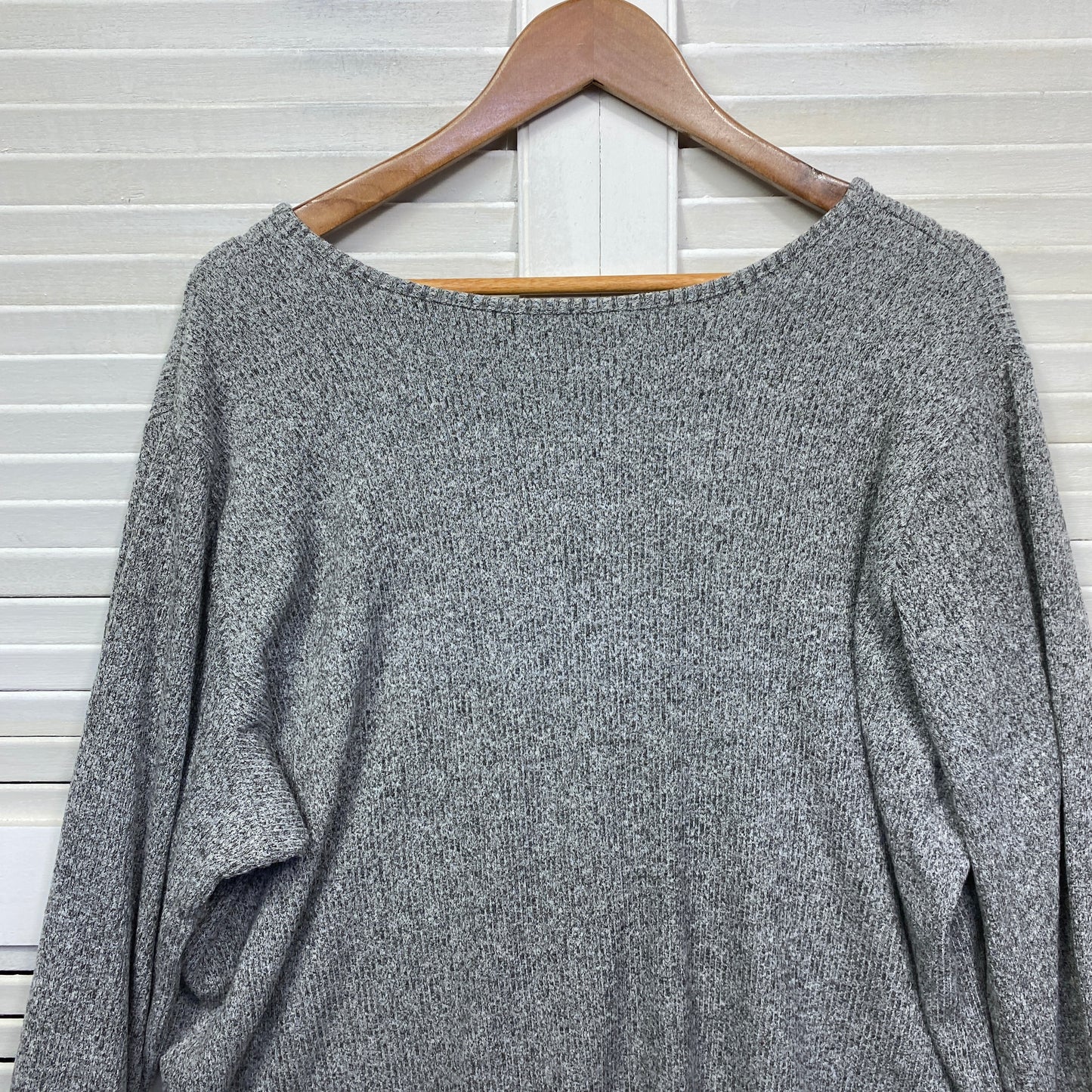 Belle Curve Top Size 18 Plus Grey Long Sleeve Long Sleeve Casual