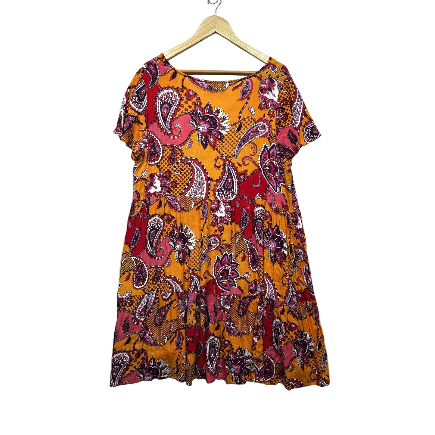 One Summer Orange Paisley Dress - Size 16