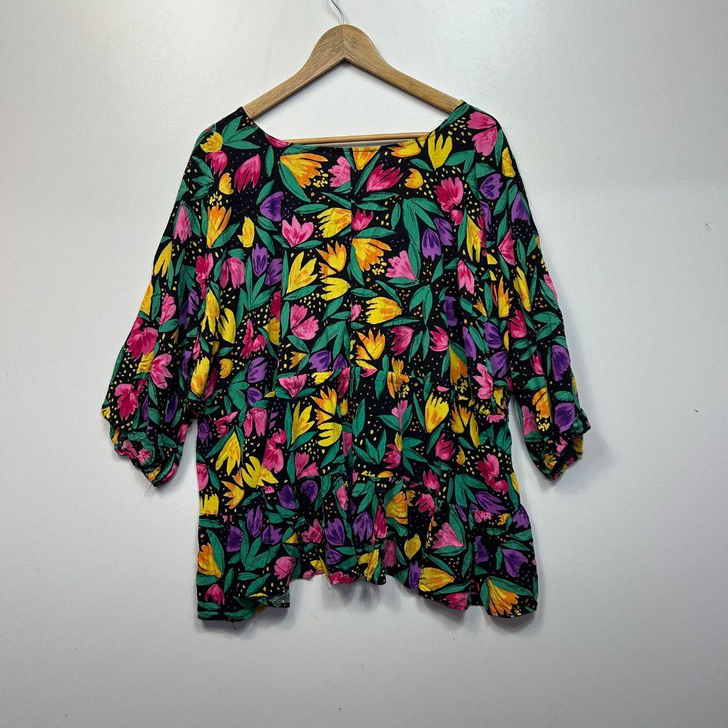 Label Of Love Multicoloured Floral Top - Size 20