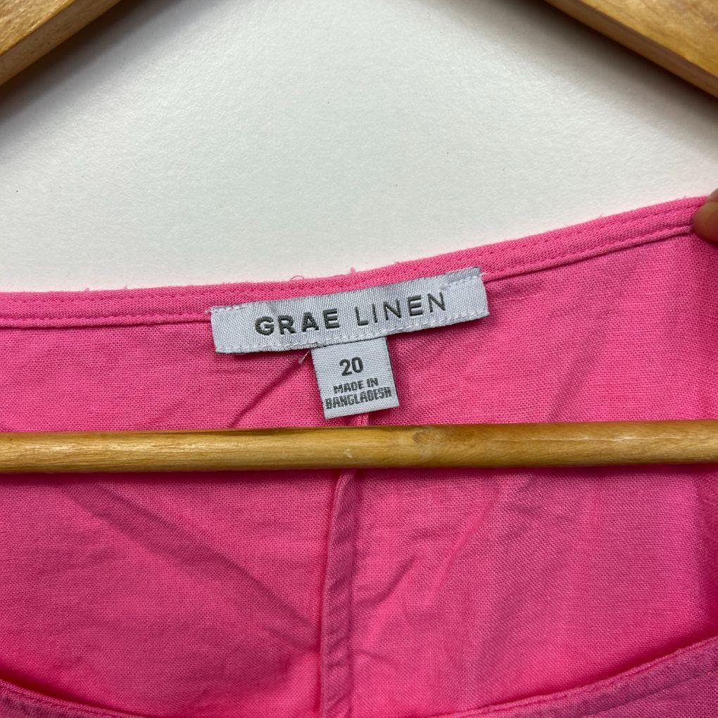 Suzanne Grae Pink Linen Top - Size 20