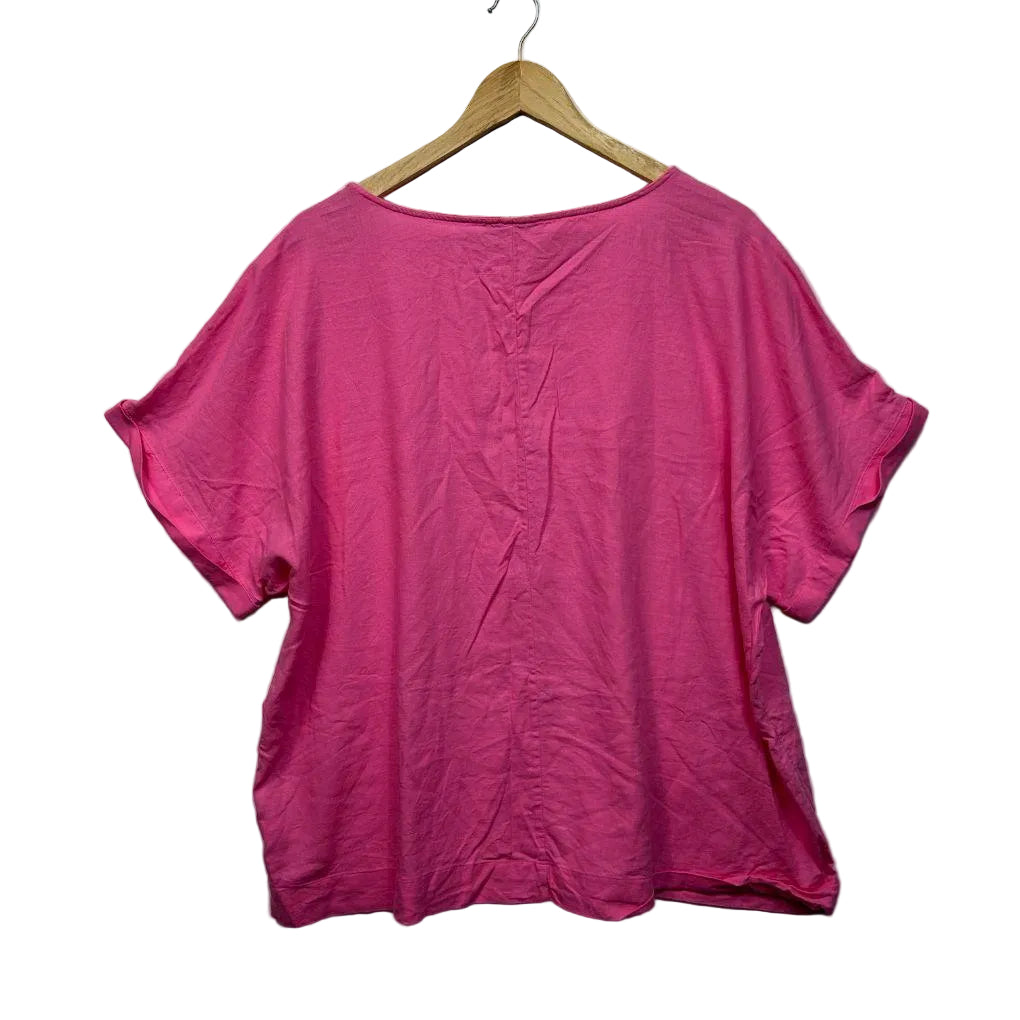 Suzanne Grae Pink Linen Top - Size 20