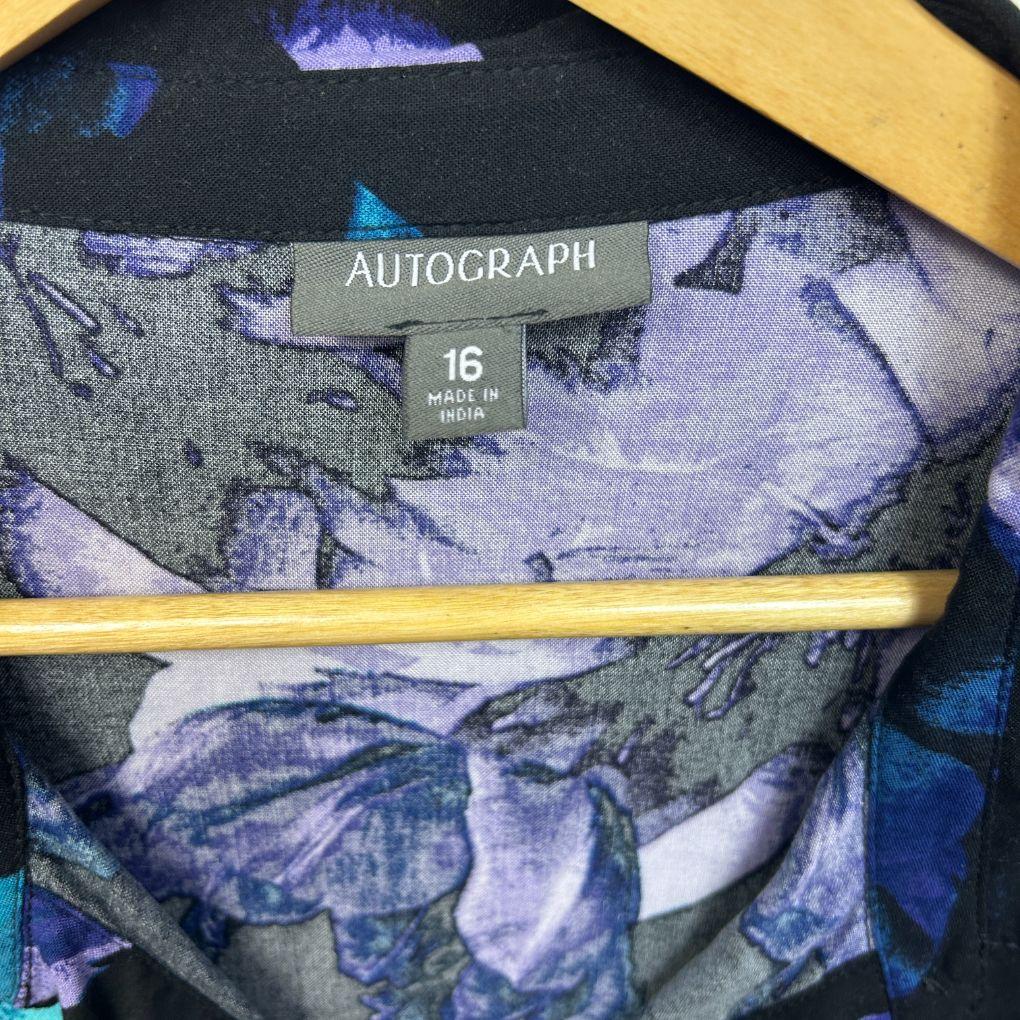 Autograph Navy Floral Top - Size 16
