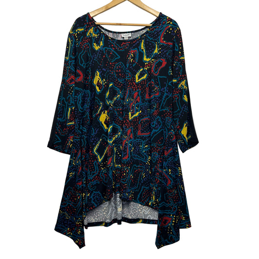 Avenue Tunic Top Size 22 24 Long Sleeve Multicoloured