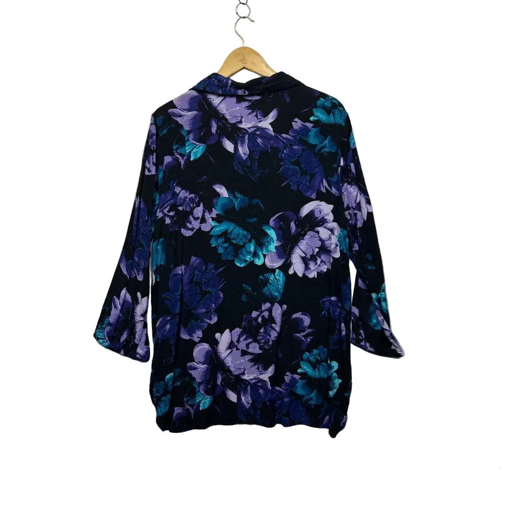 Autograph Navy Floral Top - Size 16