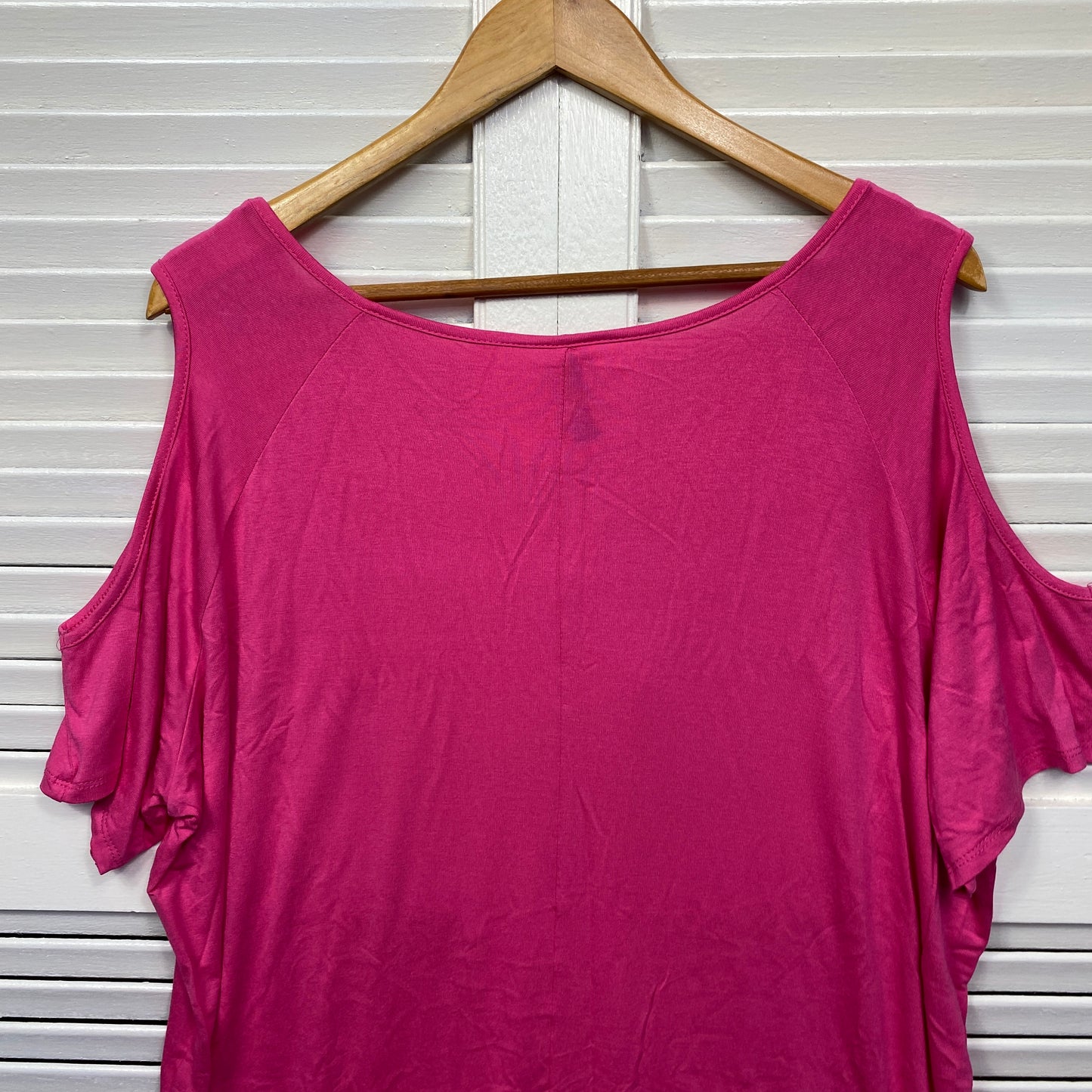 Crossroads Top Size 16 XL Pink Cold Shoulder Sleeve New