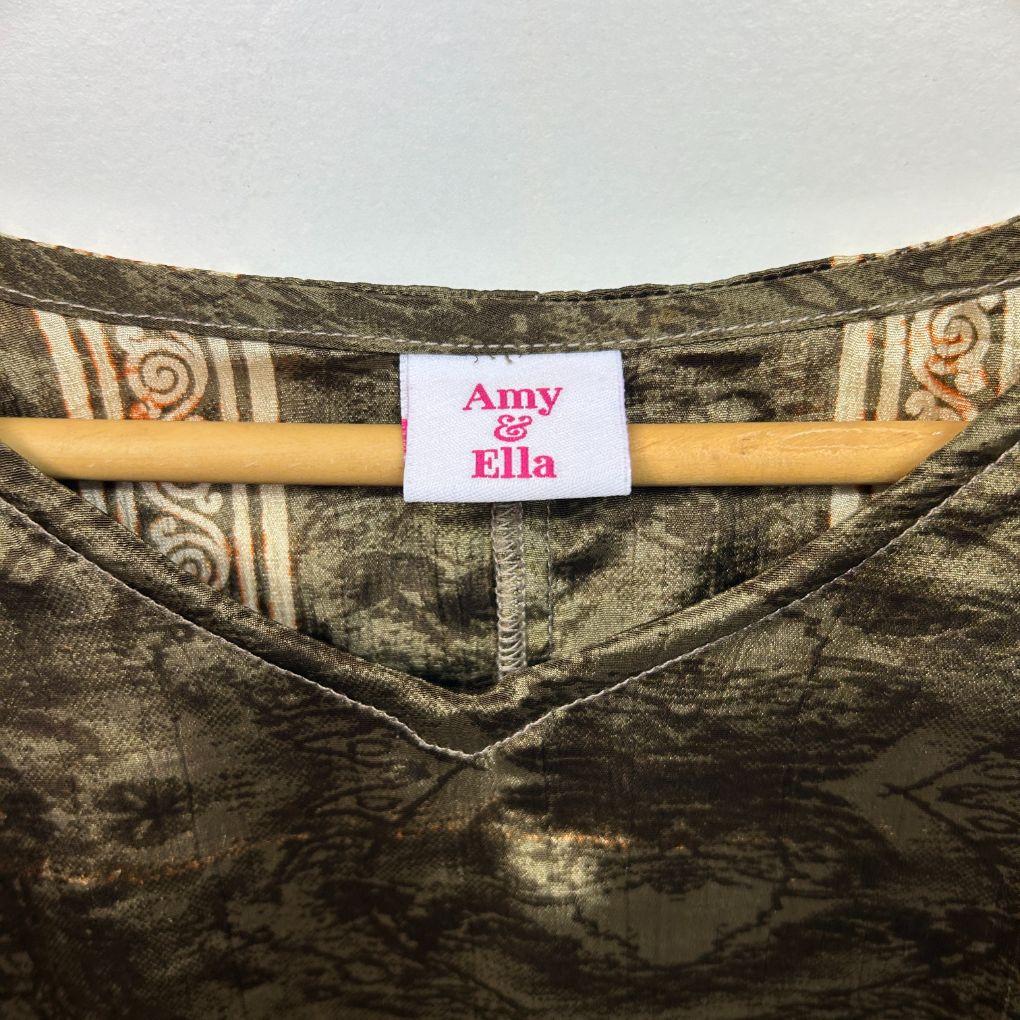 Amy & Ella Gold Silk Top - Size M/L