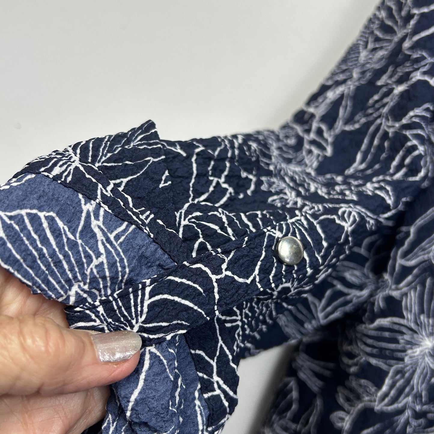 Millers Crinkle Navy Top - Size 16