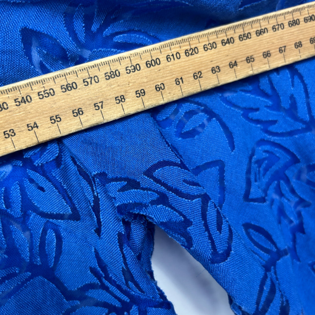 Millers Royal Blue Burnout Floral Sheer Shirt - Size 14/16