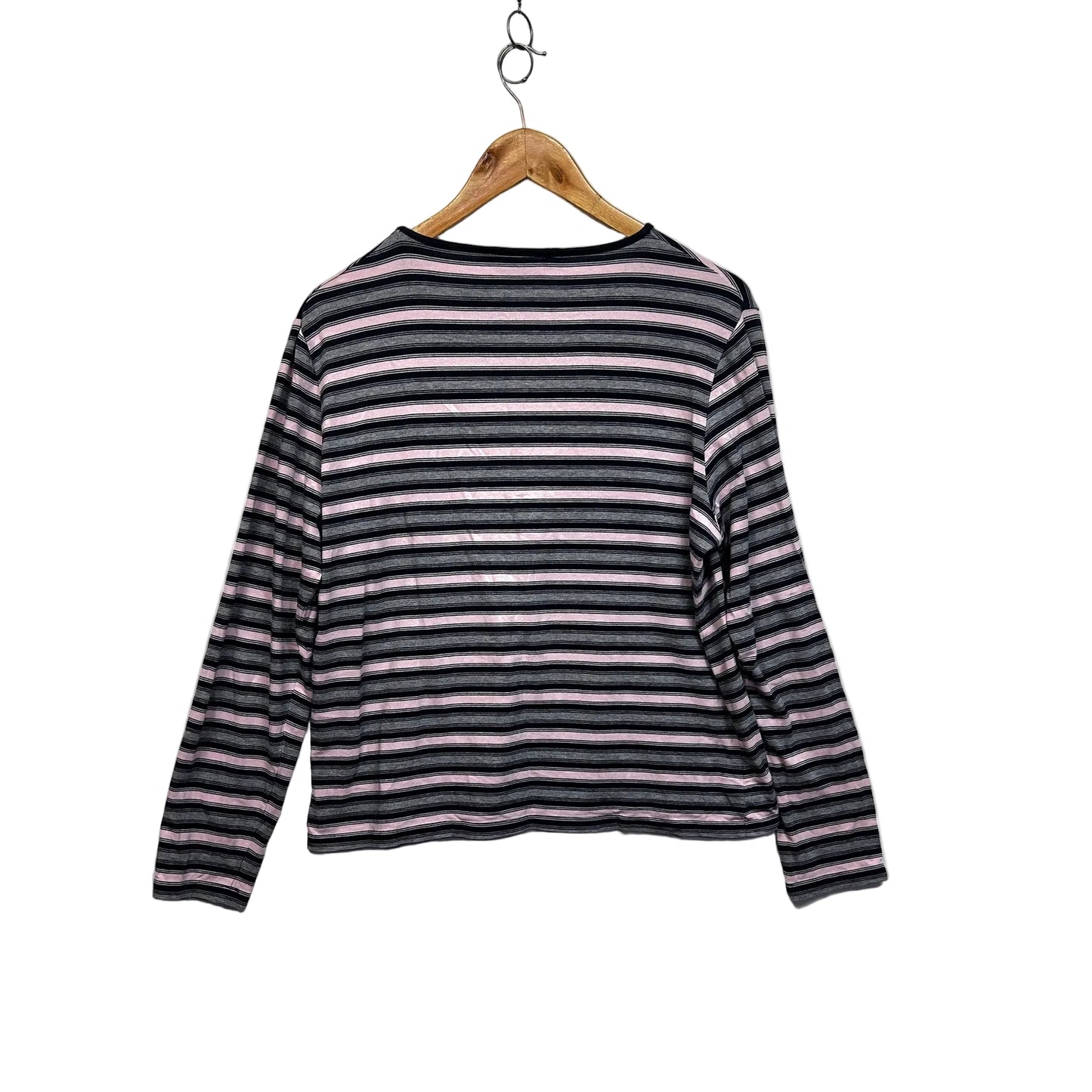 Black Pepper Multicoloured Striped Cotton Top - Size 16