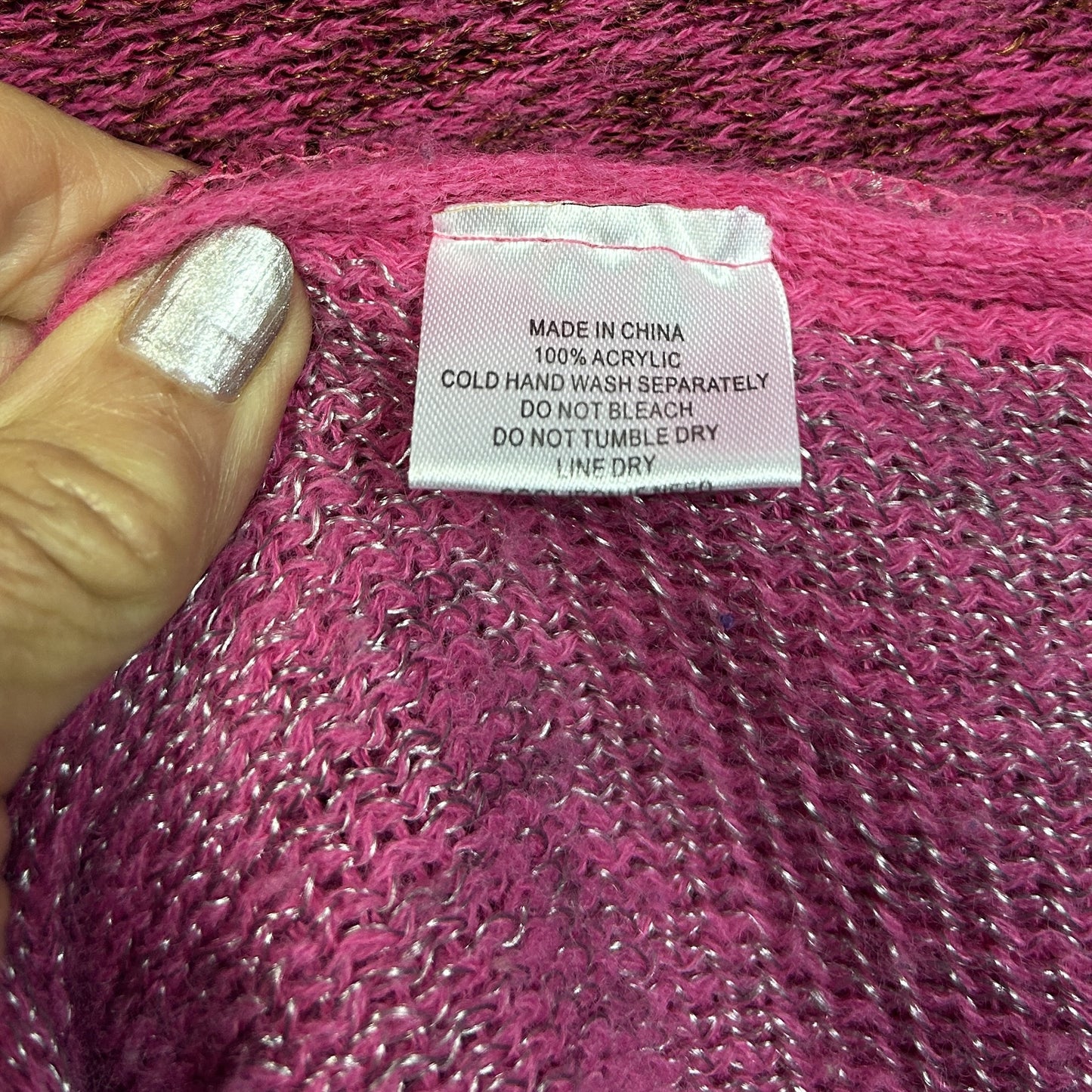 Pink Knit Poncho - One Size