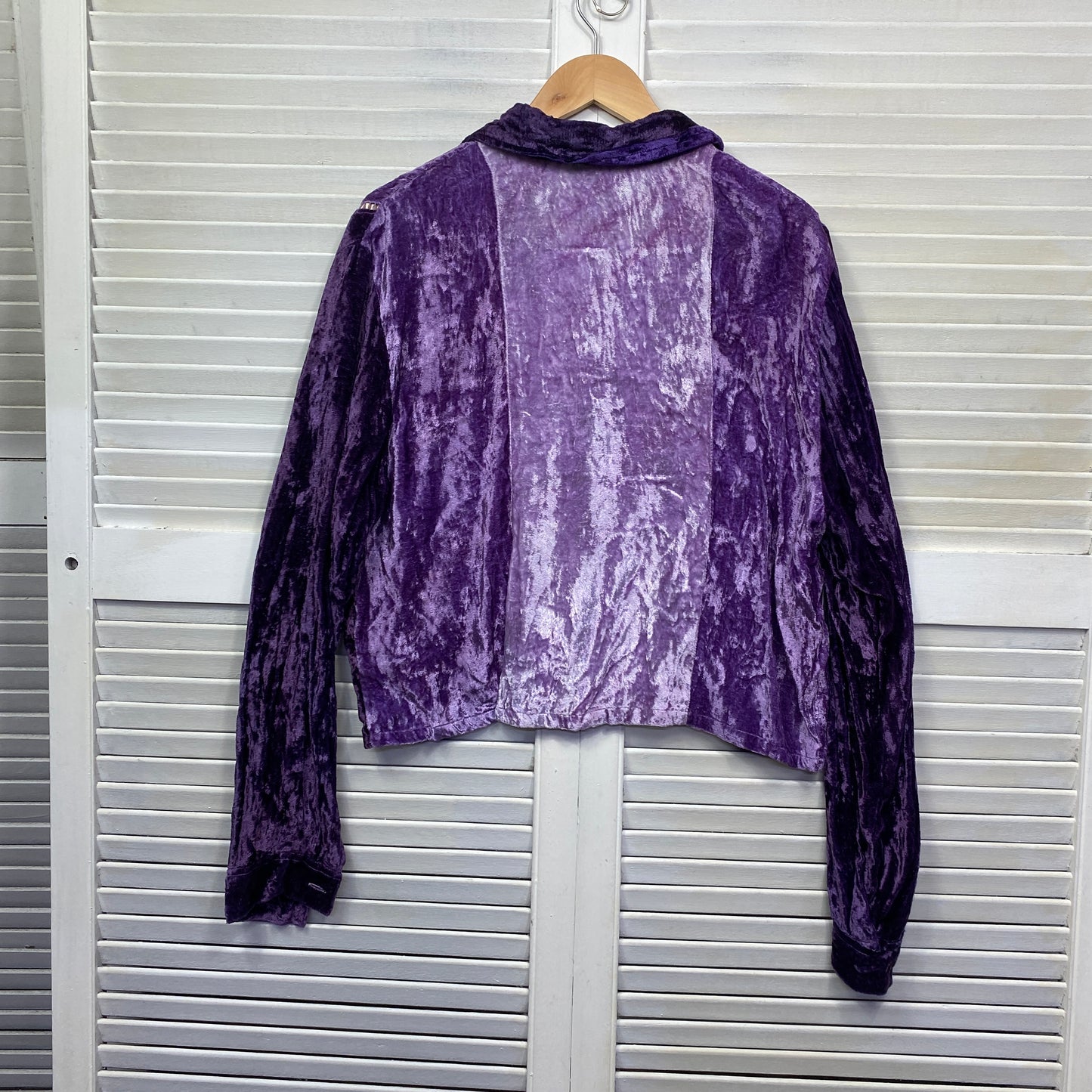 Vintage Velvet Top Size XL 14 16 Purple Long Sleeve Whimsigoth RAAM