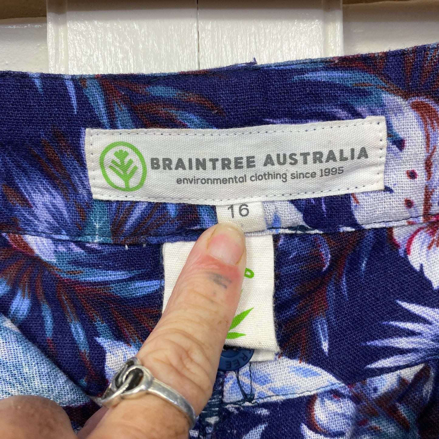 Braintree Australia Cropped Pants Size 16 Multicoloured Floral Hemp Bamboo