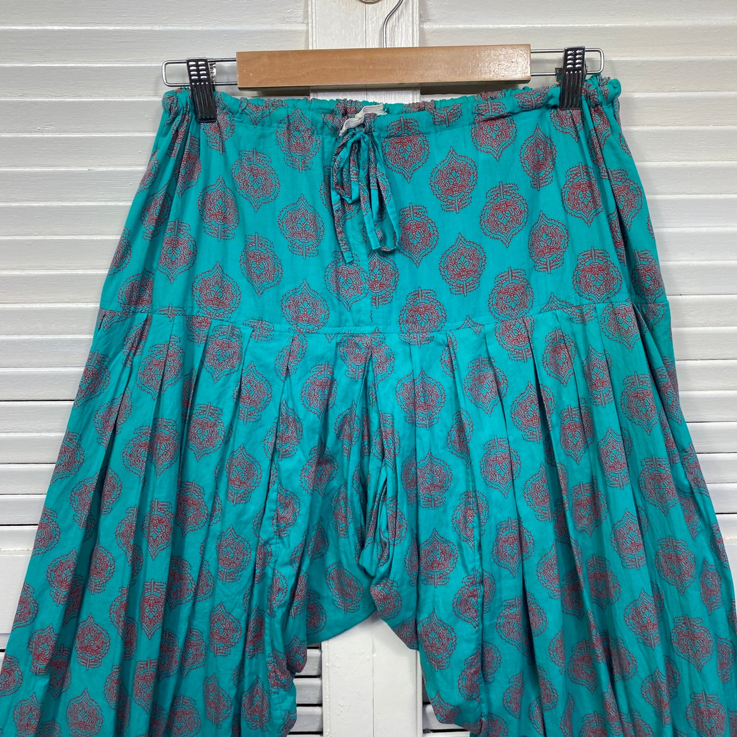 Boho Harem Pants Size One Size 12 14 16 Teal Drop Crotch