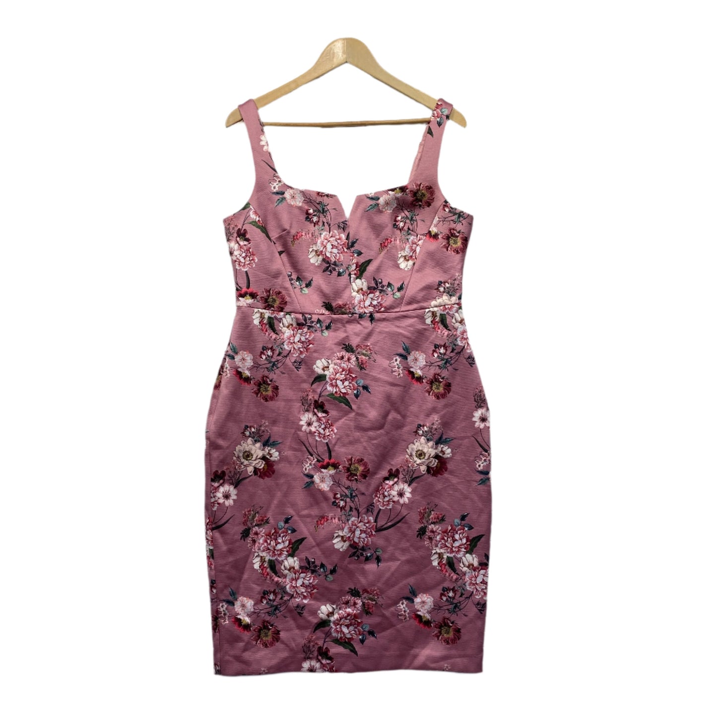 Forever New Dress Size 18 Pink Floral Cocktail Sleeveless Pencil