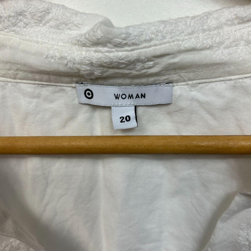 Target White Embroidered Top - Size 20