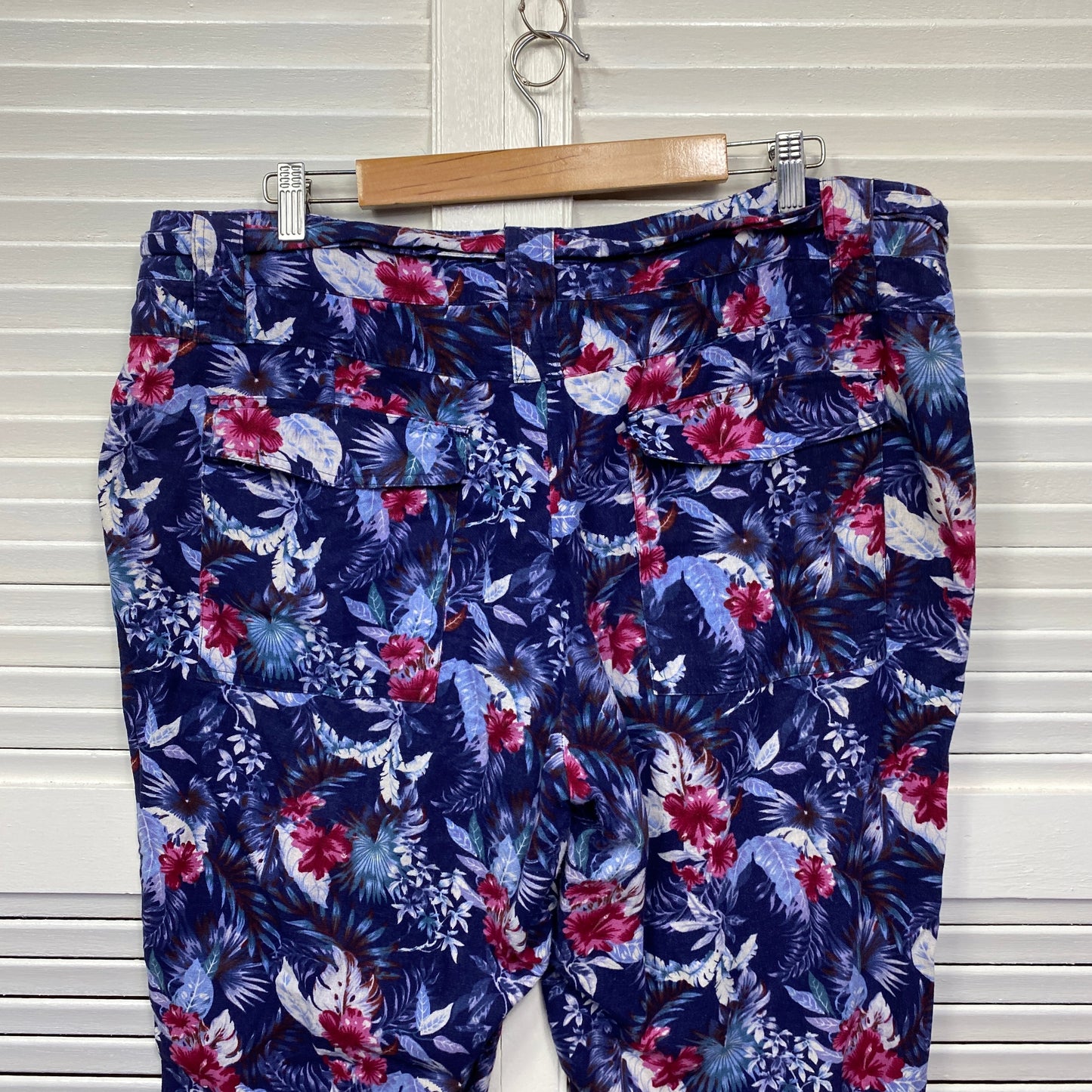 Braintree Australia Cropped Pants Size 16 Multicoloured Floral Hemp Bamboo