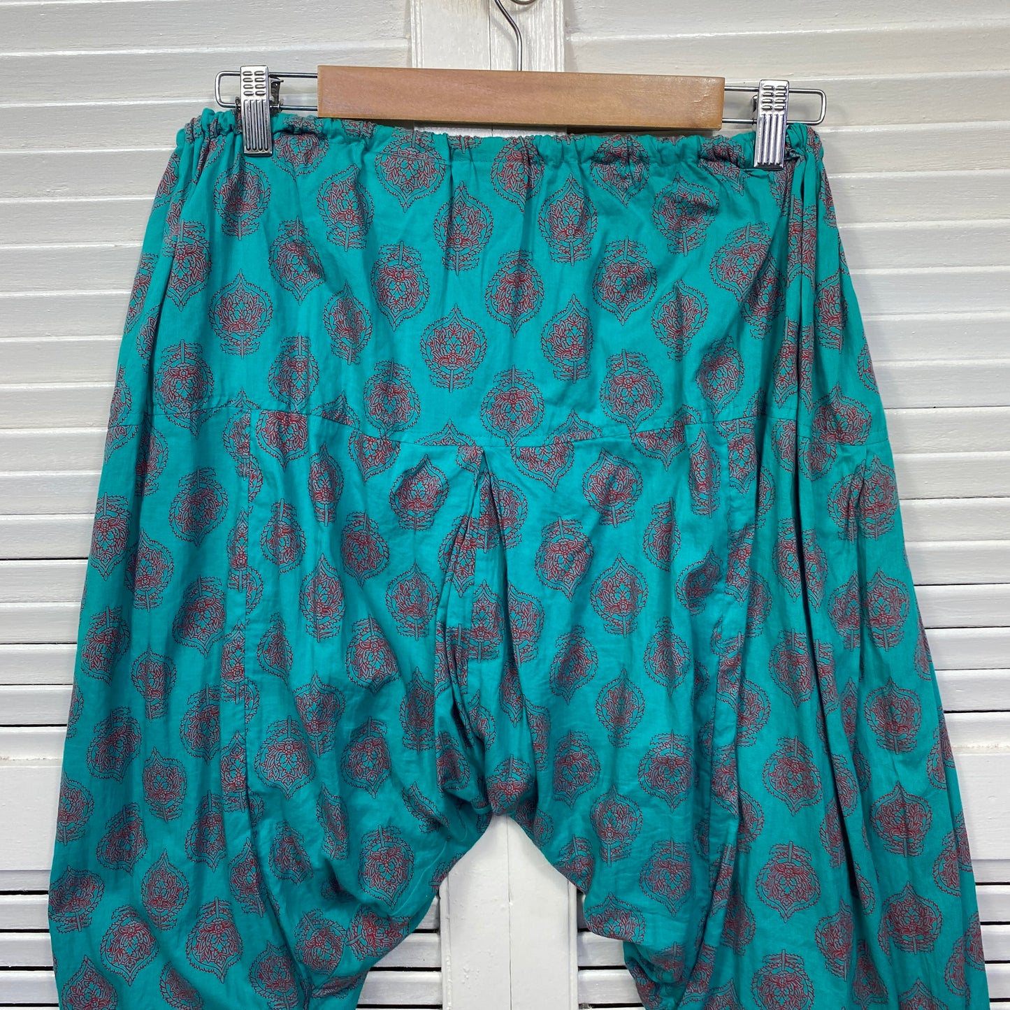 Boho Harem Pants Size One Size 12 14 16 Teal Drop Crotch