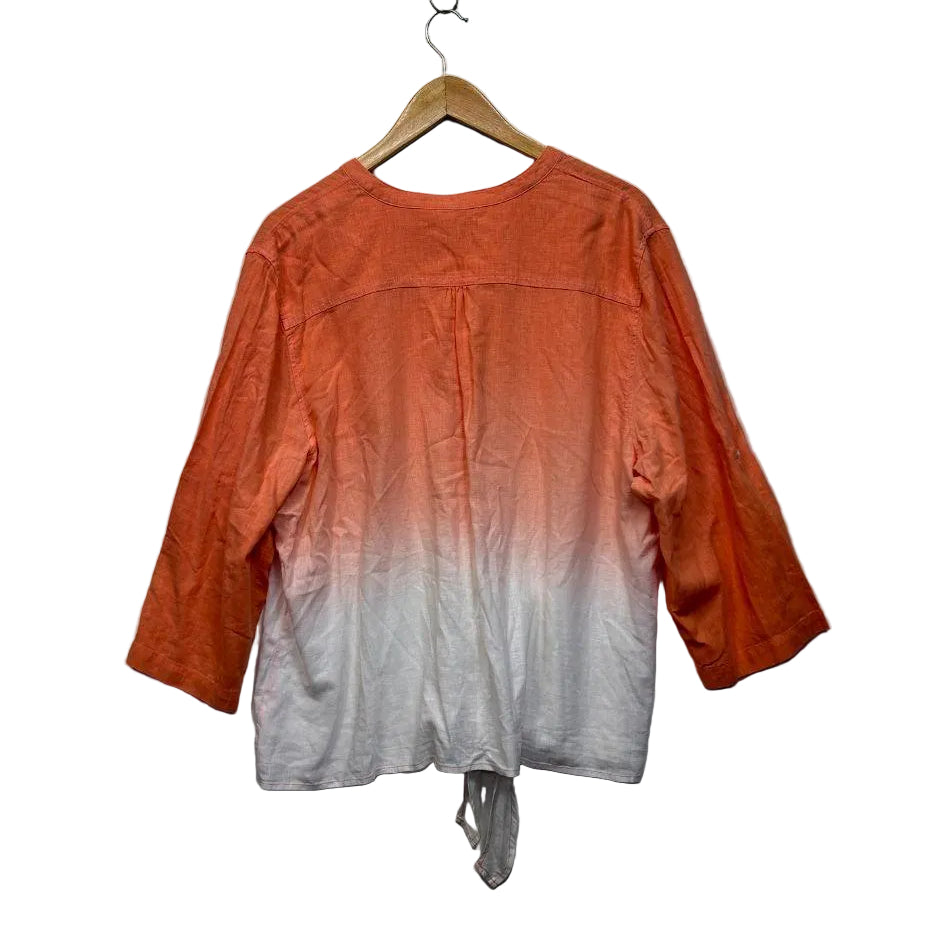 Rockmans Orange Linen Top - Size 20