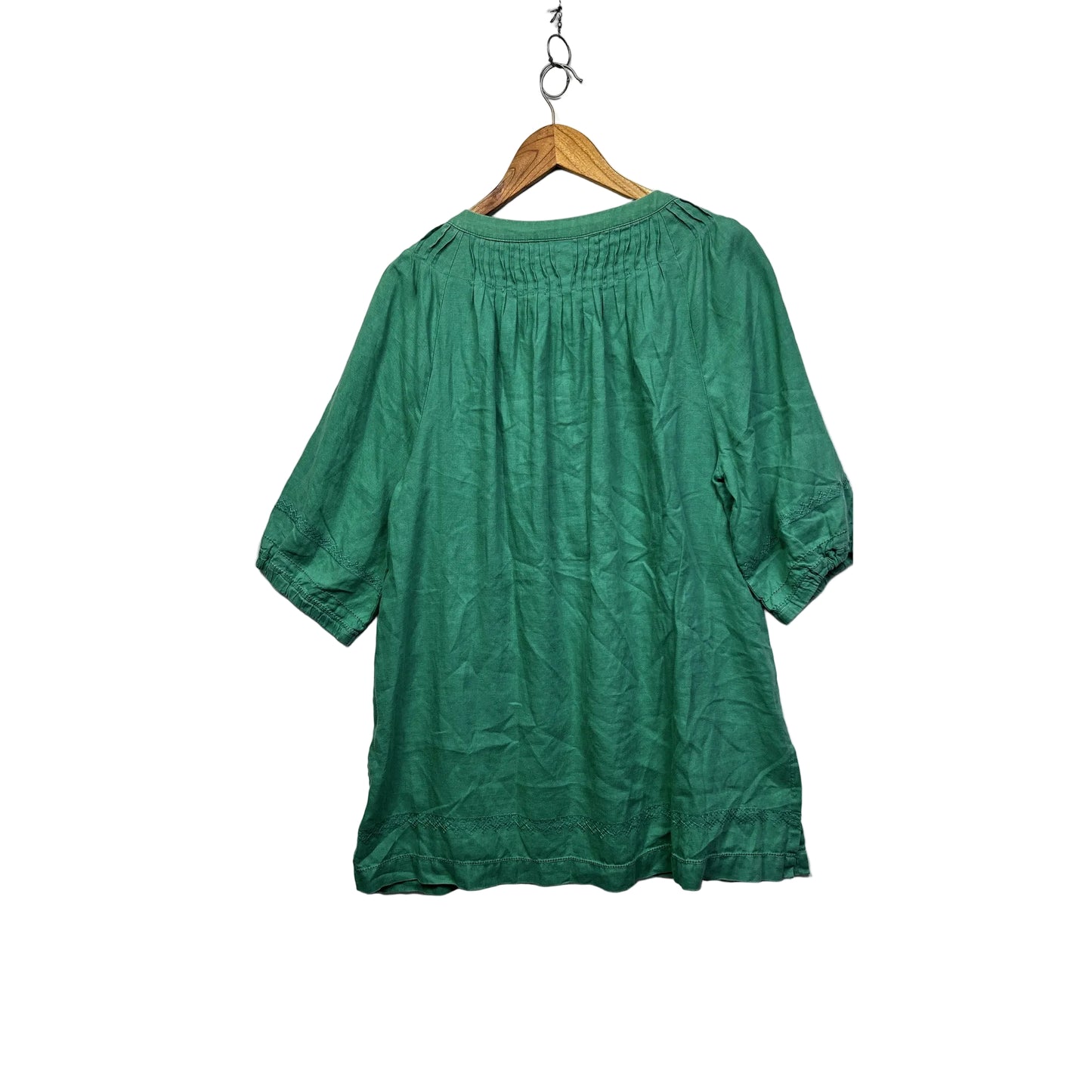Blue Illusion Green Linen Top - Size XL