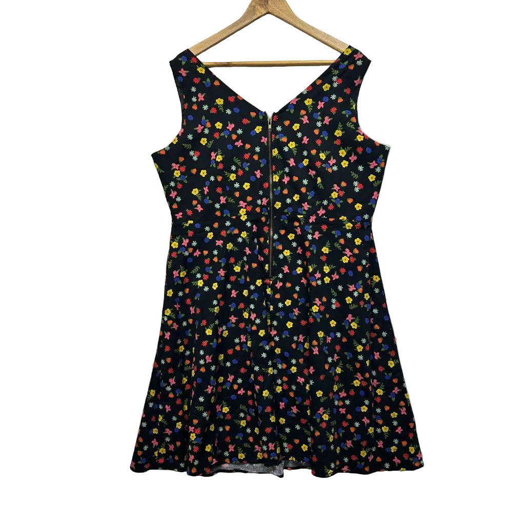 City Chic Black Cotton Dress - Size 18/M