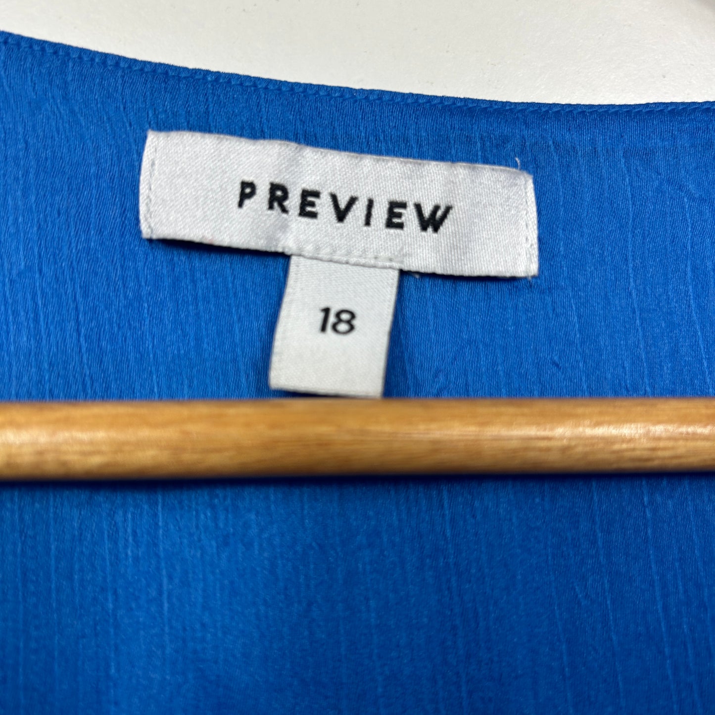 Preview Blue Balloon Sleeve Blouse - Size 18