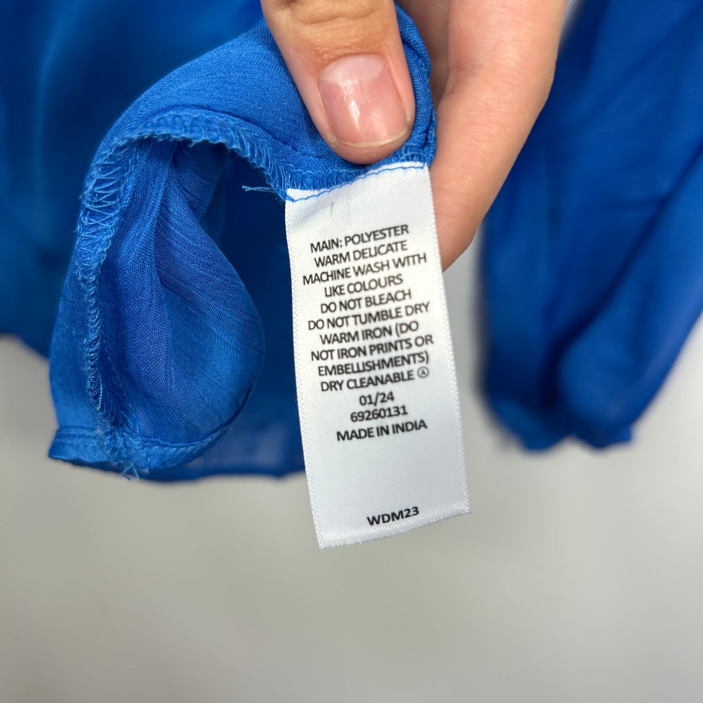 Preview Blue Balloon Sleeve Blouse - Size 18