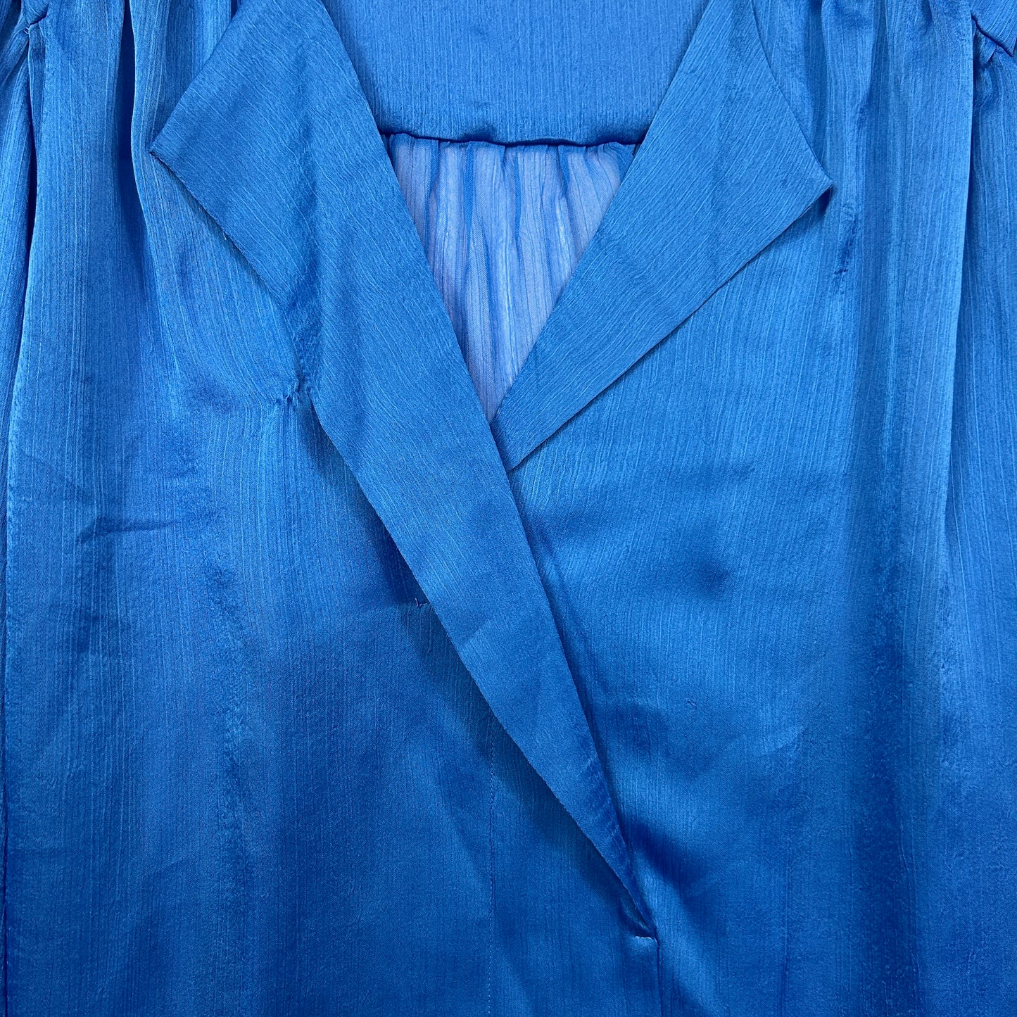 Preview Blue Balloon Sleeve Blouse - Size 18