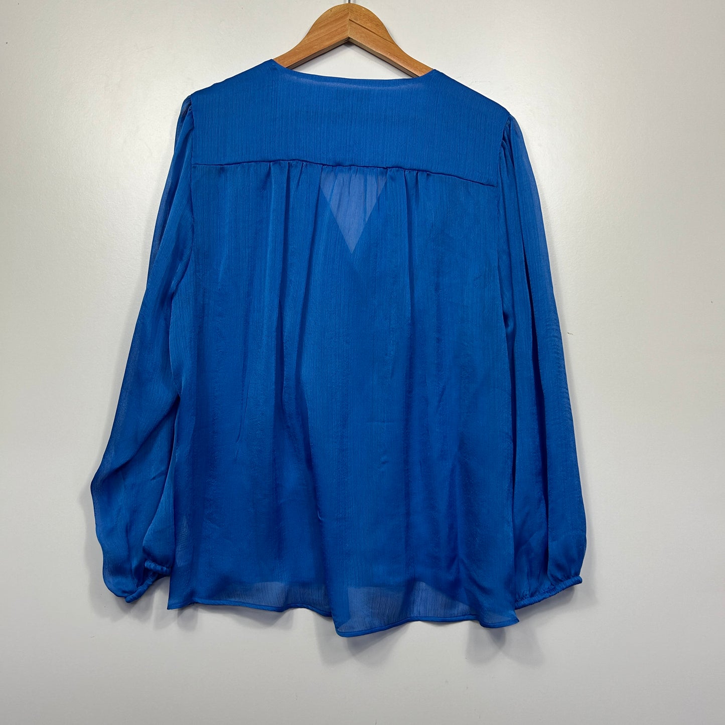 Preview Blue Balloon Sleeve Blouse - Size 18