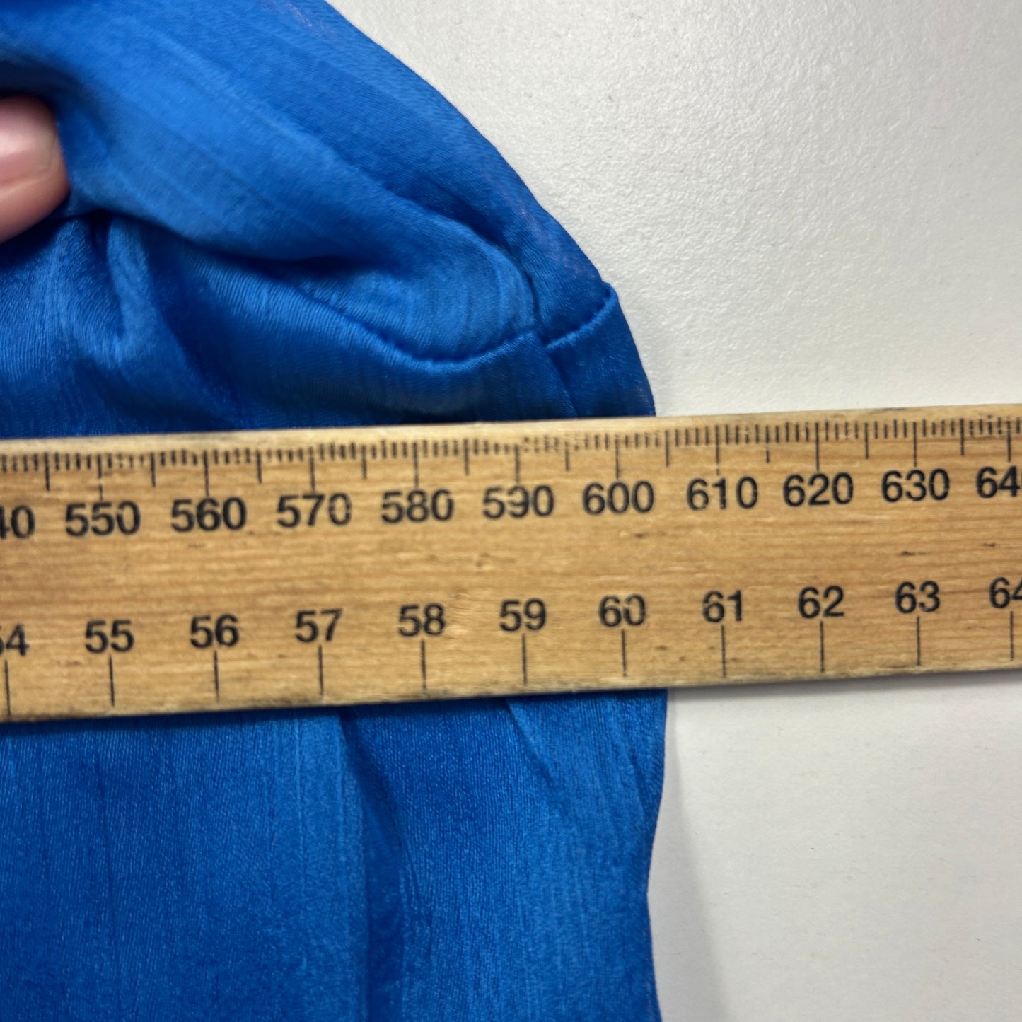 Preview Blue Balloon Sleeve Blouse - Size 18