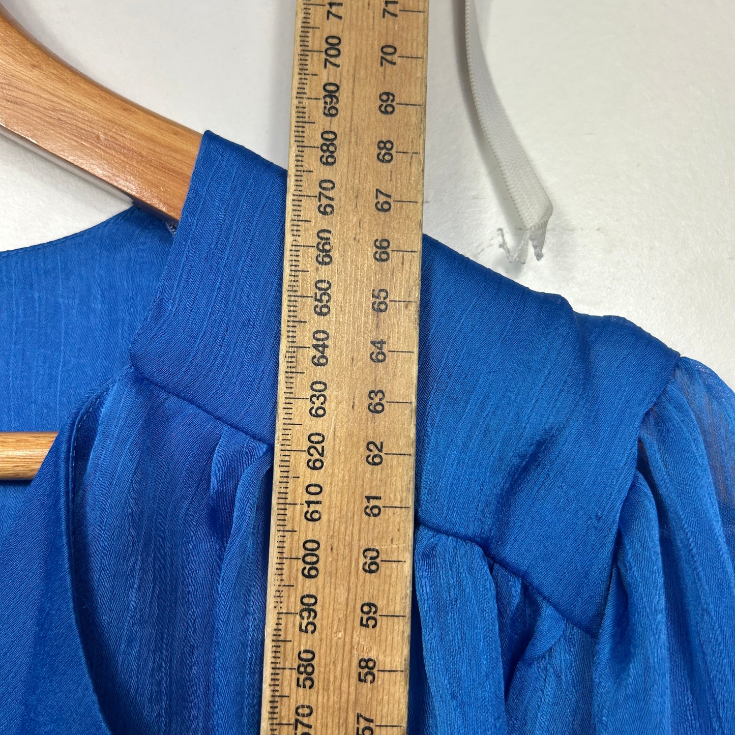 Preview Blue Balloon Sleeve Blouse - Size 18