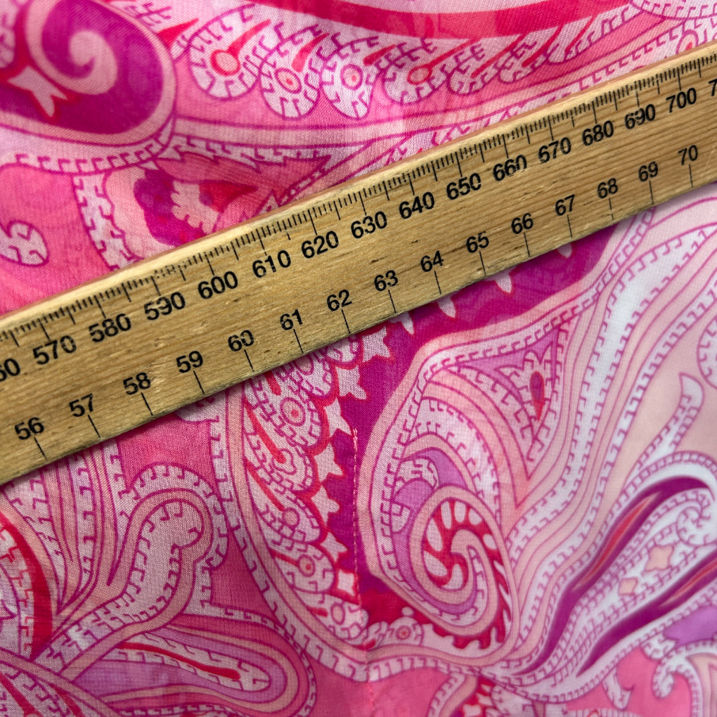 Pink Paisley Print V-Neck Kaftan - One Size