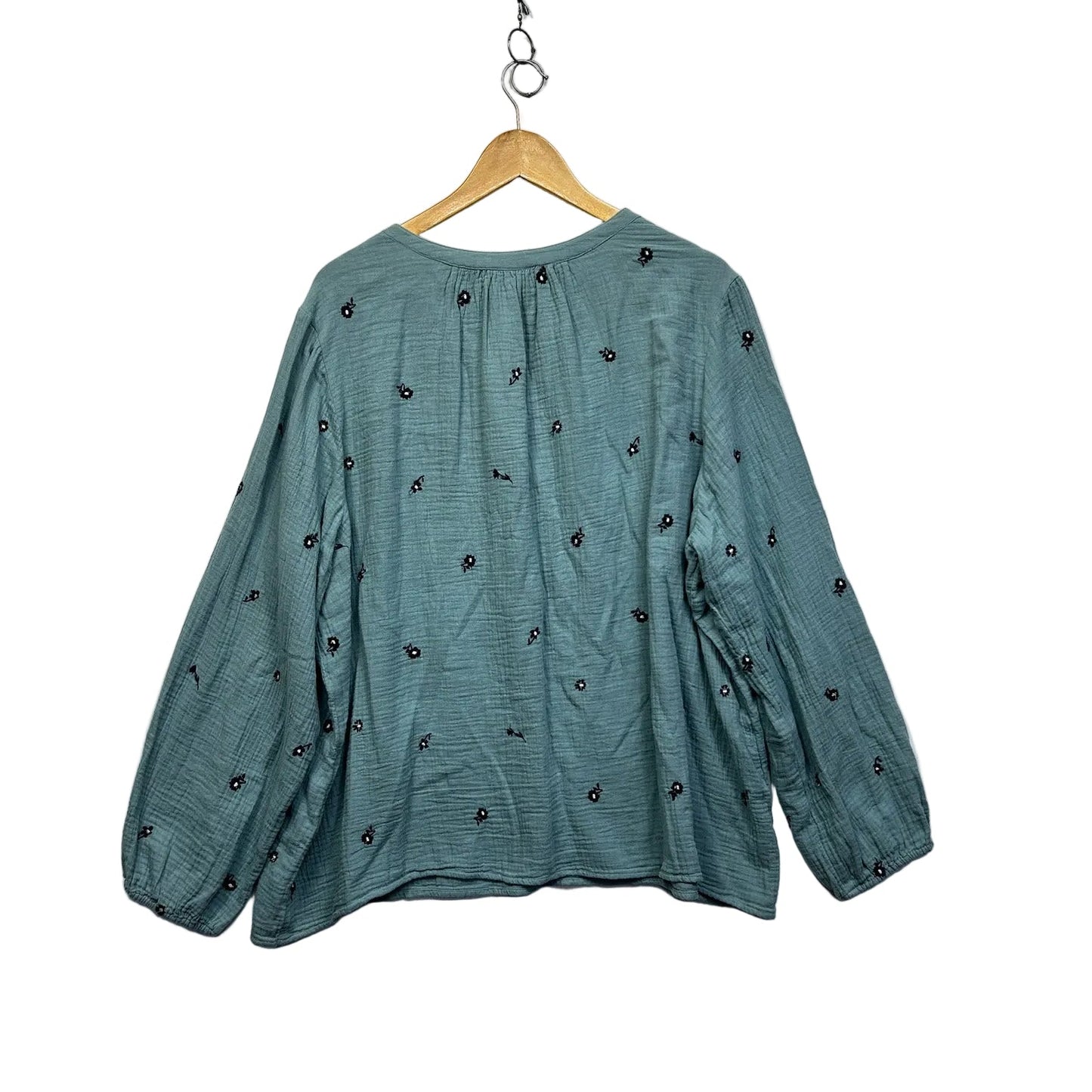 Style&Co Teal Boho Cotton Top - Size 3X