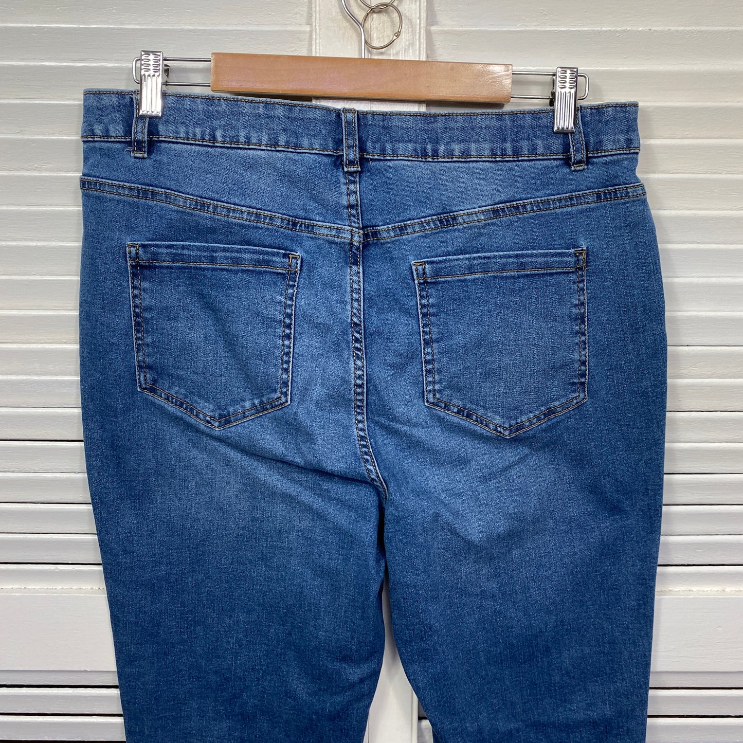 Beme Jeans Size 14 Plus Elastic Waistband Stretch Blue Denim