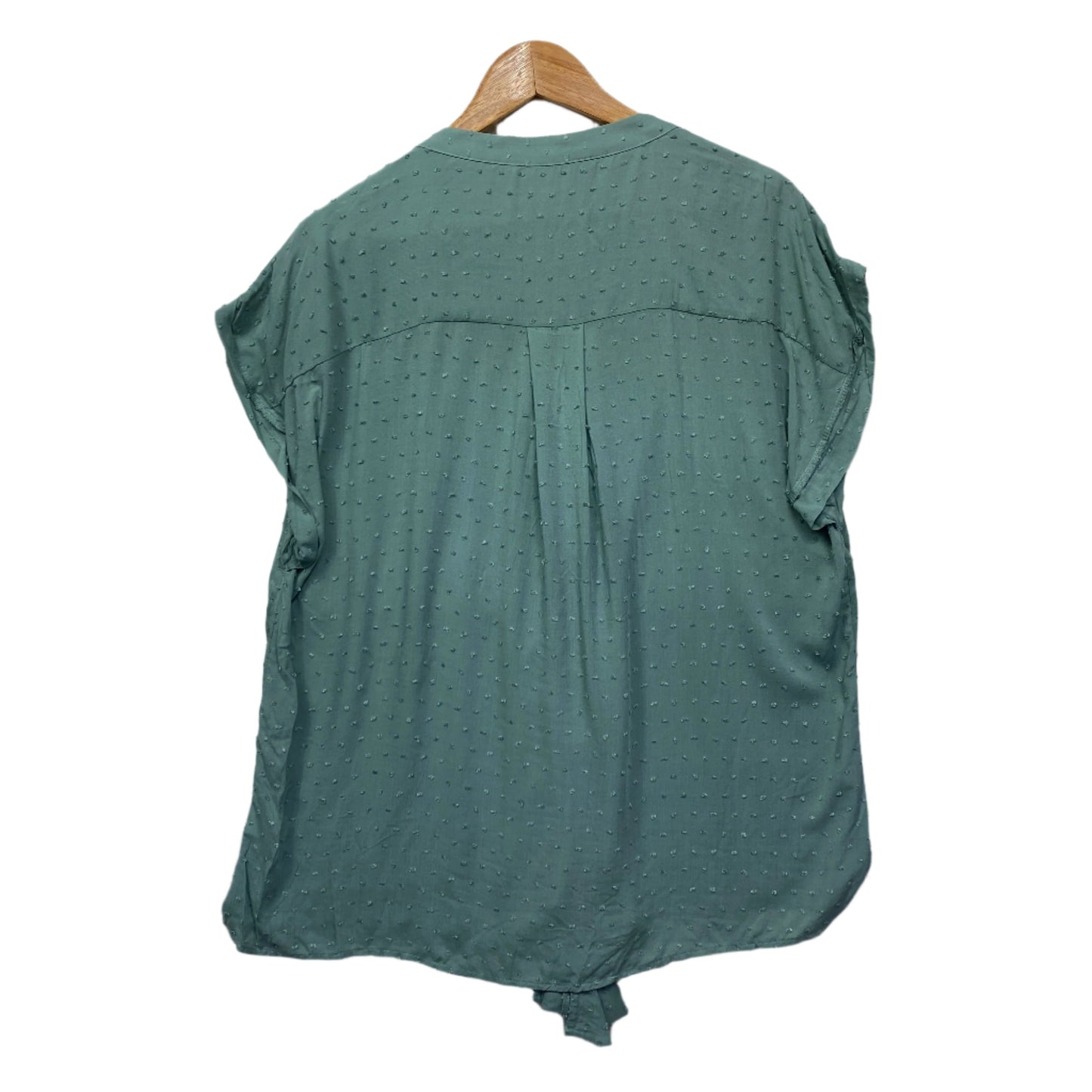 Katies Top Size 16 Green Short Sleeve Button Up