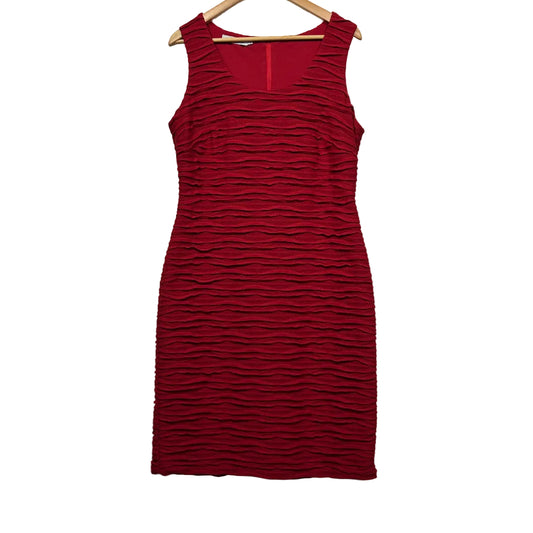 Noni B Red Textured Tiered Ruffle Sleeveless Bodycon Dress - Size 14