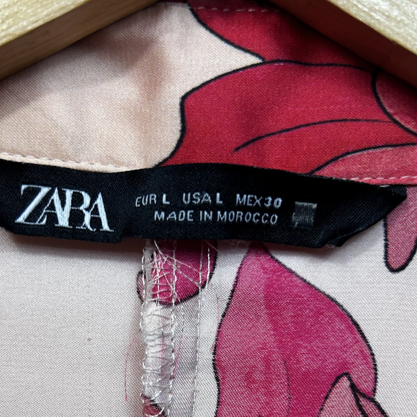 Zara Pink Floral Shirt - Size L