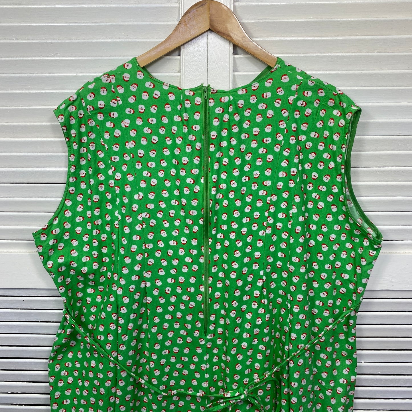 Christmas Dress Size 20 22 Handmade Back Tie Fit & Flare Green