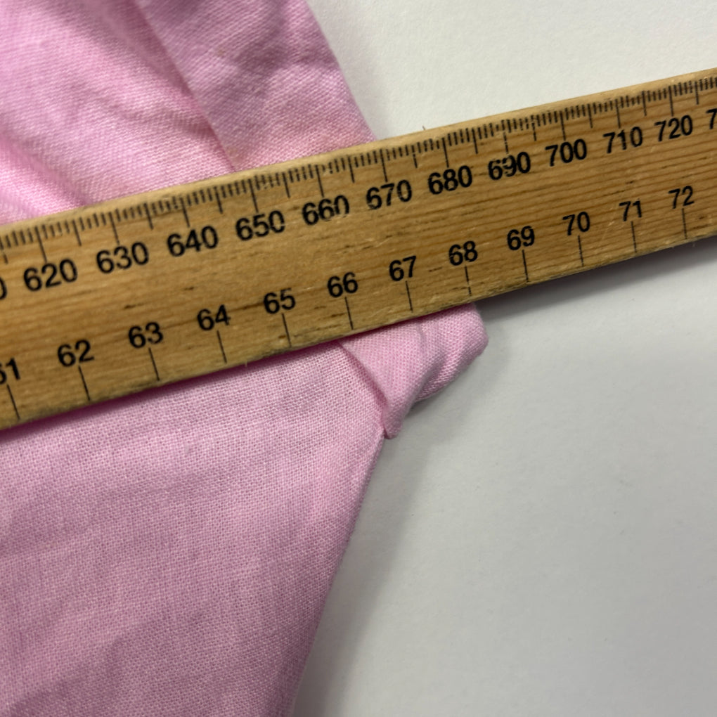 Suzanne Grae Linen Pink Short Sleeve Button-Up Shirt - Size 14