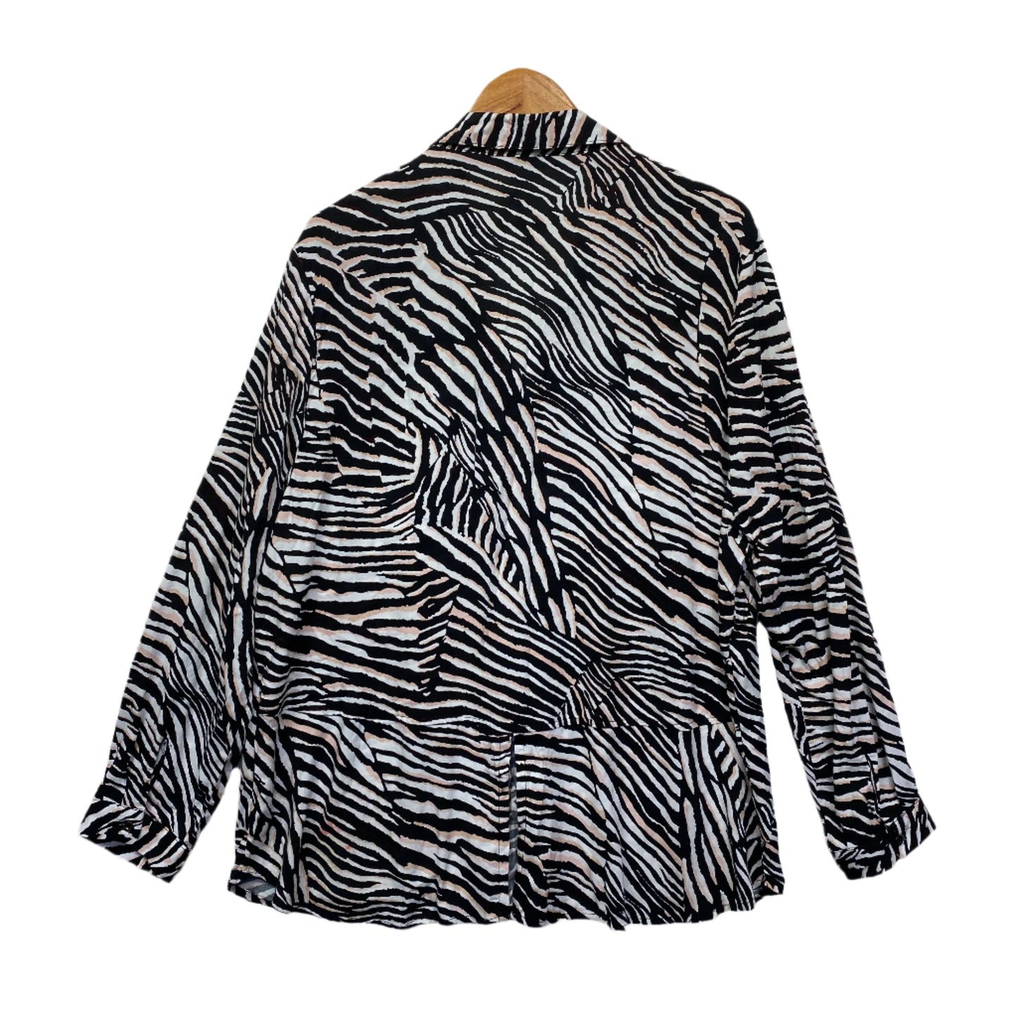 Rockmans Top Size 20 Long Sleeve Button Up Zebra Print