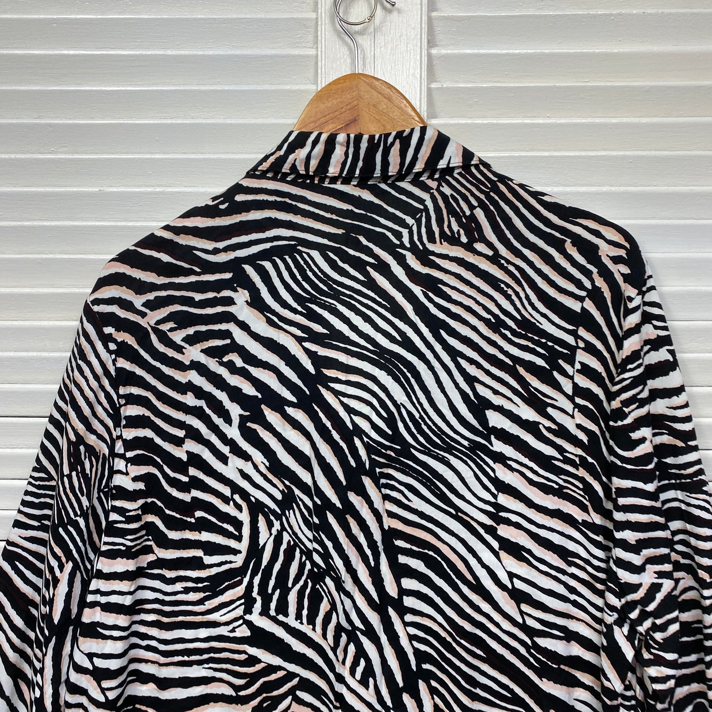 Rockmans Top Size 20 Long Sleeve Button Up Zebra Print