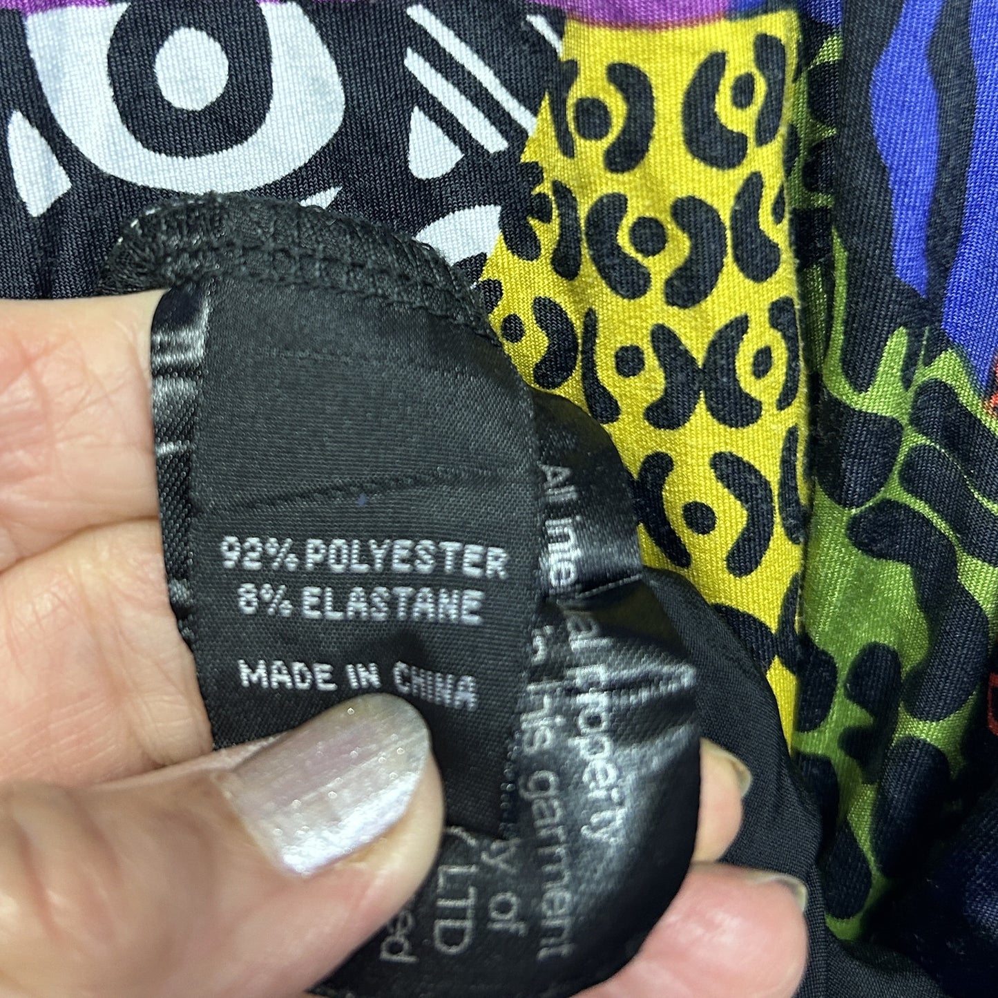 Taking Shape Black Multicoloured Top - Size 16/S
