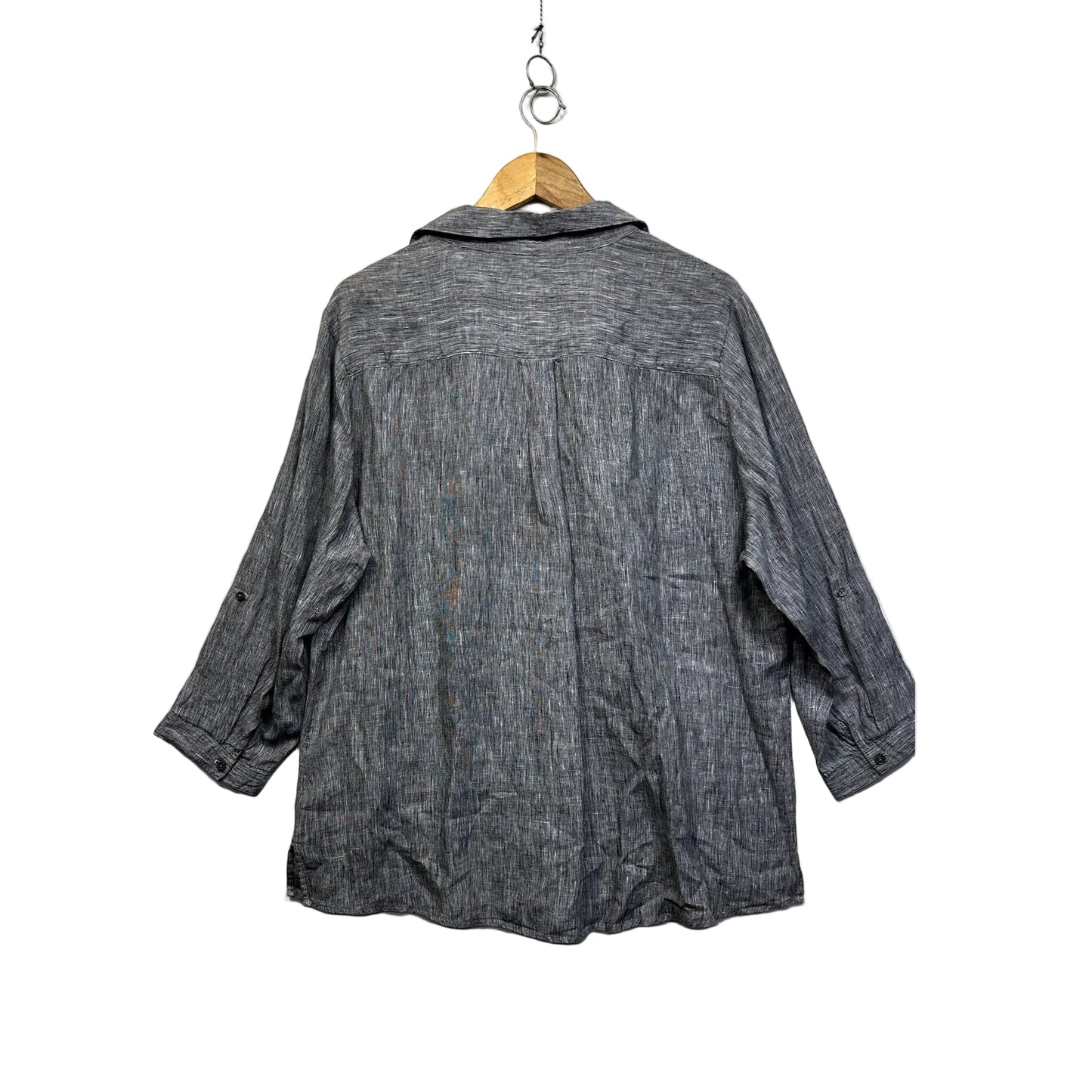 Suzanne Grae Grey Linen Shirt - Size 18