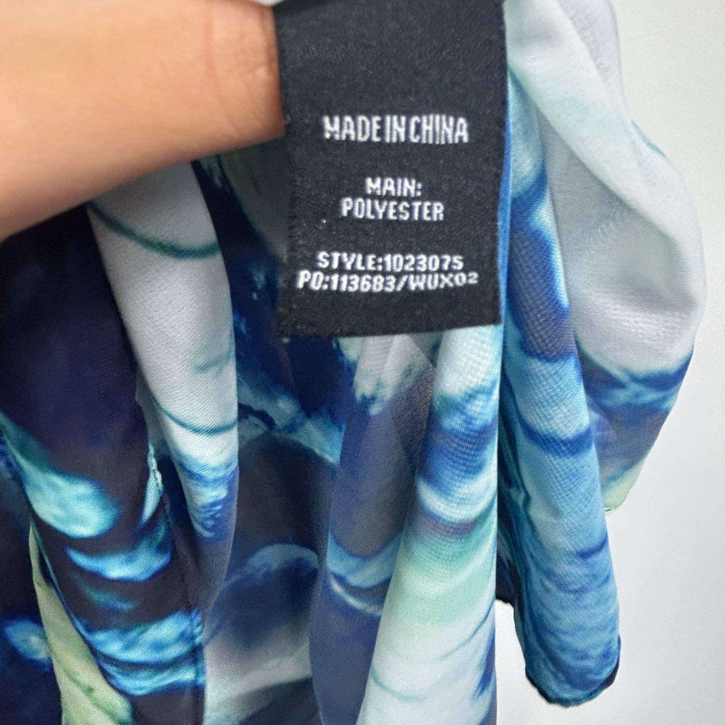 Rockmans Blue Tie-Dye Sheer Kaftan - Size L/XL