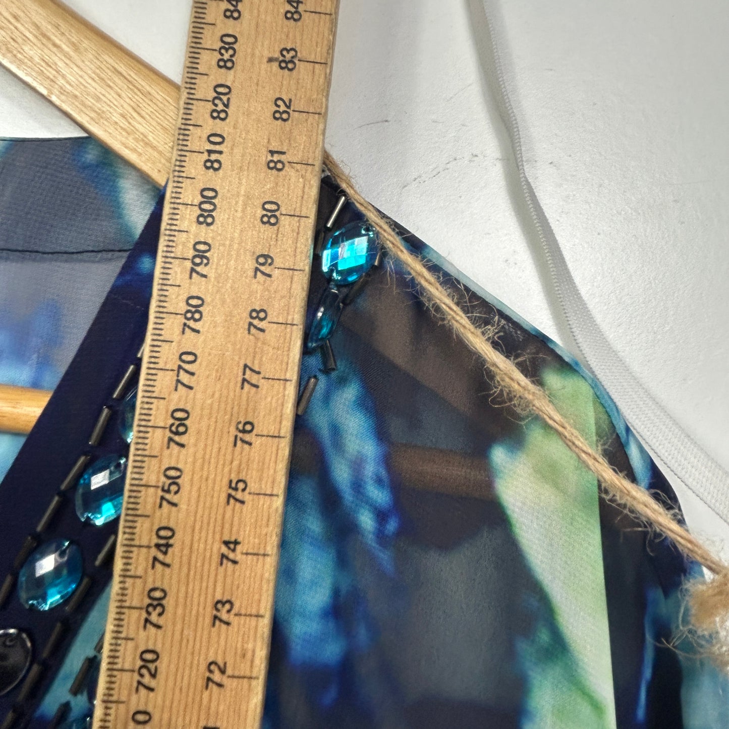 Rockmans Blue Tie-Dye Sheer Kaftan - Size L/XL