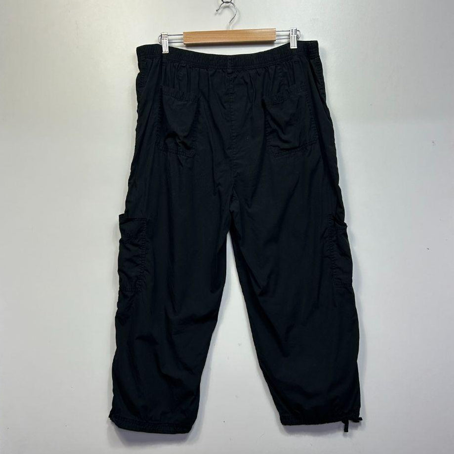 Papaya Black Cotton Cargo Pants - Size 20